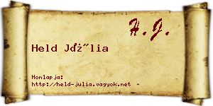Held Júlia névjegykártya